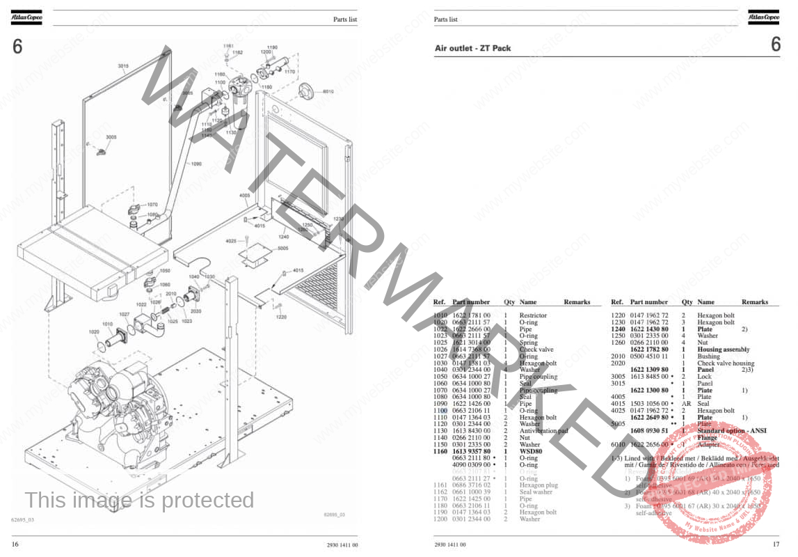 1613935780 WSD80 Atlas Copco ZT30-37-45 Drain Valve