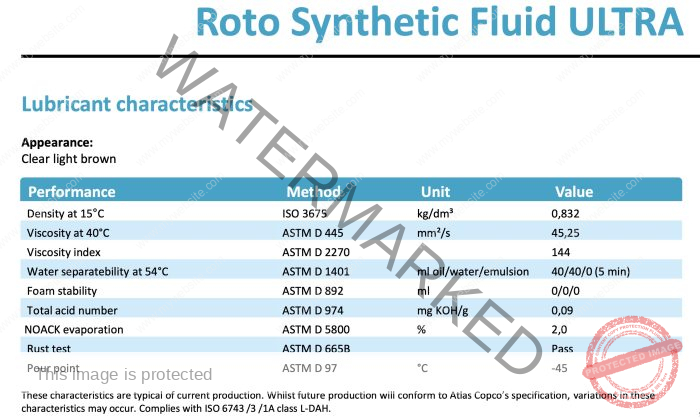 Roto Synthetic Fluid ULTRA Lubricant Features