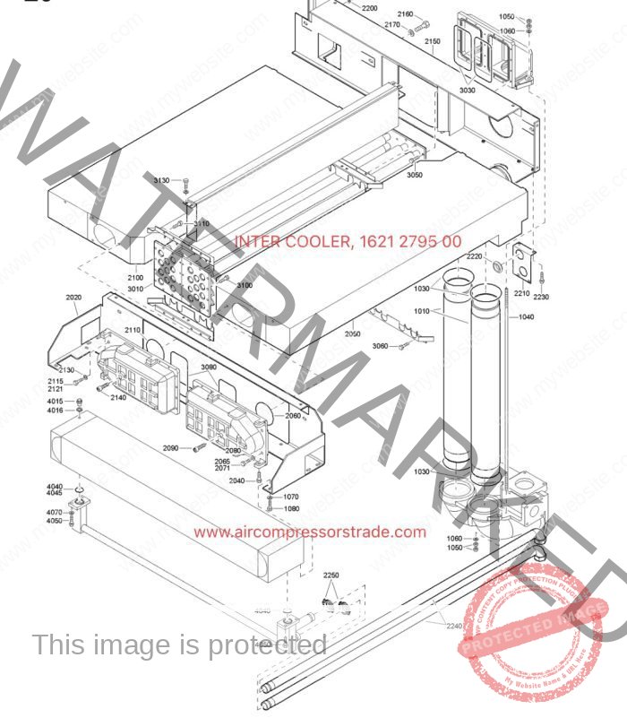 INTER COOLER, 1621279500 Atlas ZR275 Genuine Parts